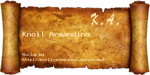 Knoll Armandina névjegykártya